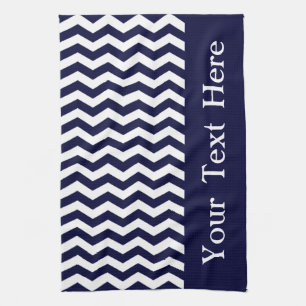 Linge De Cuisine Vague bleue profondément Pacifique Chevron