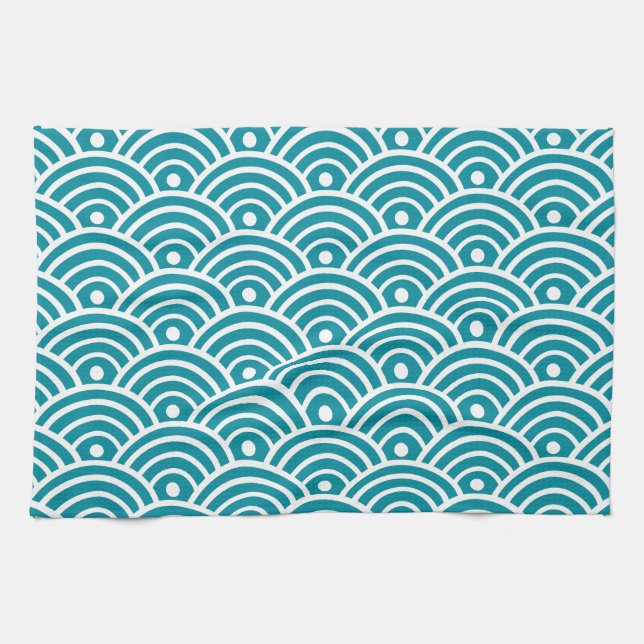 Linge De Cuisine Vague d'eau japonaise (Horizontal)