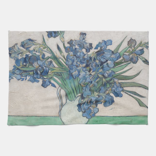 Linge De Cuisine Van Gogh Iris Vase Peinture Impressionnisme (Horizontal)