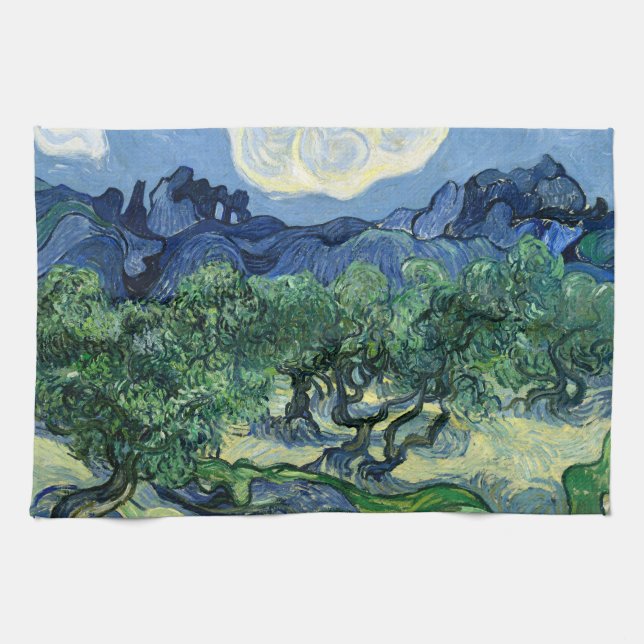 Linge De Cuisine Van Gogh La peinture paysagère des oliviers (Horizontal)