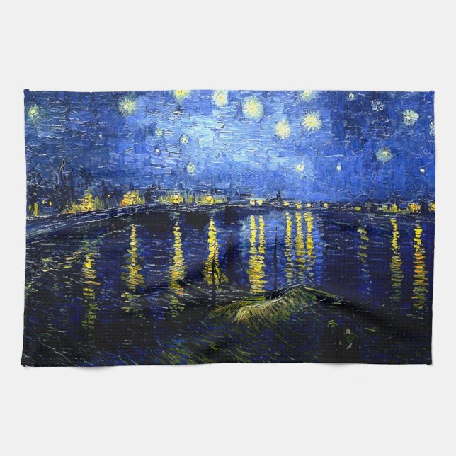 Linge De Cuisine Van Gogh - Nuit étoilée sur le Rhône (Horizontal)