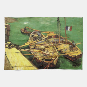Linge De Cuisine Van Gogh Quay avec des hommes déchargeant des napp