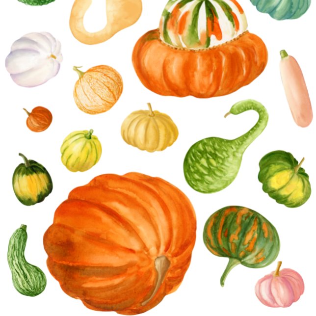 Linge De Cuisine Variétés de Citrouille aquarelle (Créateur téléchargé)