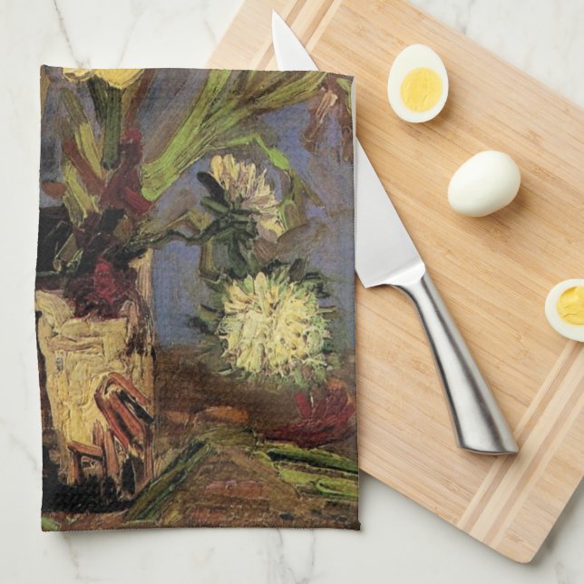 Linge De Cuisine Vase avec Gladioli par Vincent van Gogh (Quart Plié)
