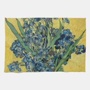 Linge De Cuisine Vase avec Irises par Van Gogh - La vie morte
