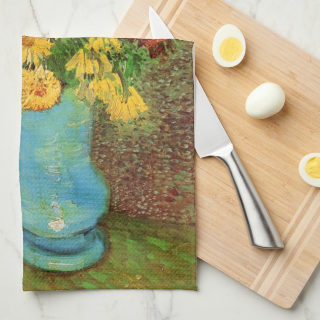 Linge De Cuisine Vase avec marguerites et anémones par Vincent van  (Quart Plié)