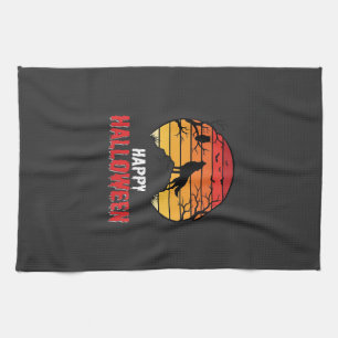 Linge De Cuisine Vecteur de loup de coucher de soleil d'Halloween h
