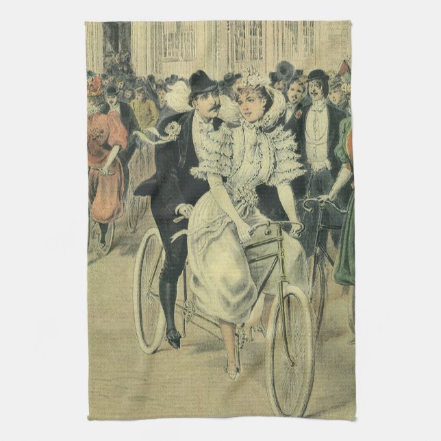 Linge De Cuisine Vélo neuf mariée et mariée Mariage victorienne (Vertical)