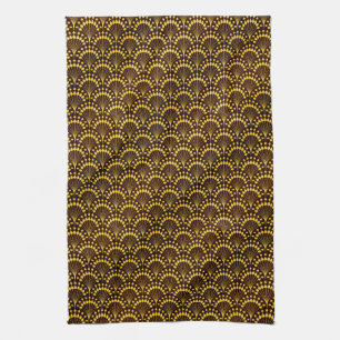 Linge De Cuisine Ventilateur d'or Art Déco Motif