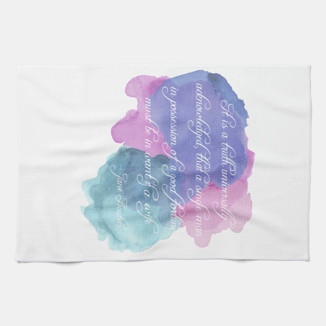 Linge De Cuisine Vérité de Jane Austen- universellement reconnue (Horizontal)