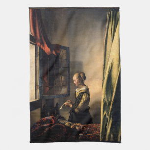 Linge De Cuisine Vermeer - Fille lisant une lettre à une fenêtre ou