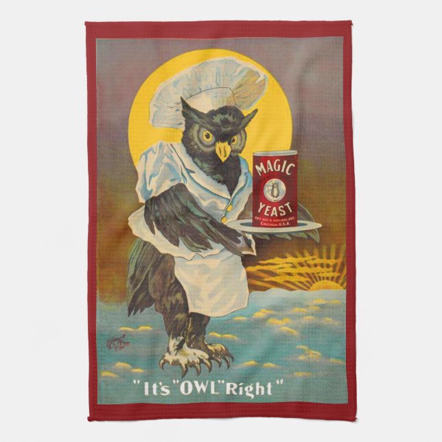 Linge De Cuisine vers 1912 Boule de levure magique et impression (Vertical)
