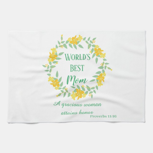 Linge De Cuisine Verset biblique pour la meilleure maman du monde (Horizontal)