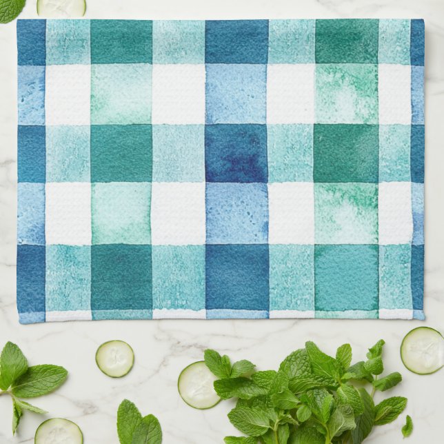 Linge De Cuisine Vert Blanc Bleu Trappe Plaid Noël (Plié)