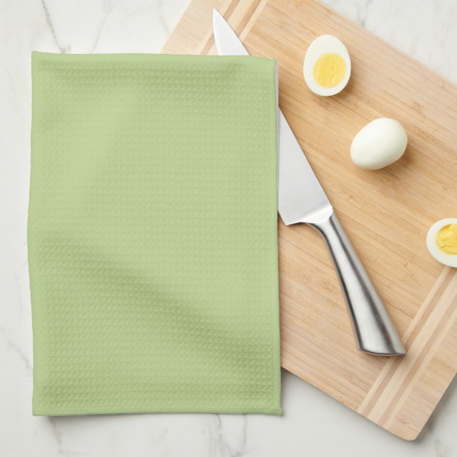 Linge De Cuisine Vert clair solide (Quart Plié)