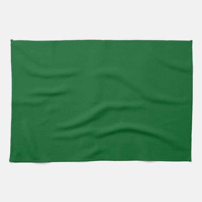 Linge De Cuisine Vert forêt foncé uni moderne  (Horizontal)