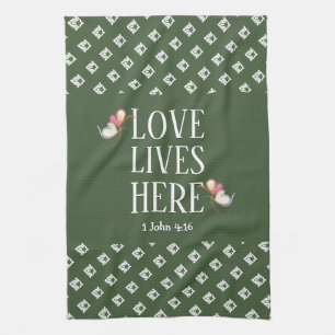 Linge De Cuisine Vert   LOVE LIVES ICI   Personnalisable