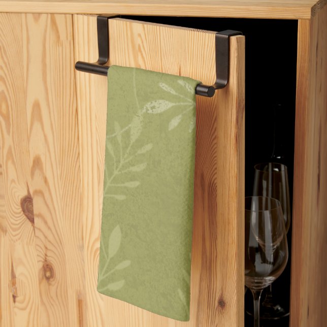 Linge De Cuisine Vert olive Décontracté ou végétal officiel (Pliage en tiers)