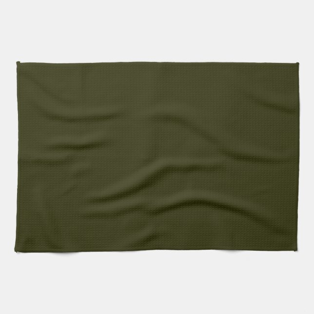 Linge De Cuisine VERT OLIVE SOMBRE (couleur solide) ~ (Horizontal)
