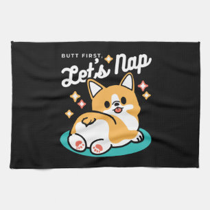 Linge De Cuisine Vibes Corgi Butt et Nap - Joli chien couché