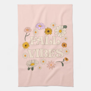 Linge De Cuisine Vibes de automne roses
