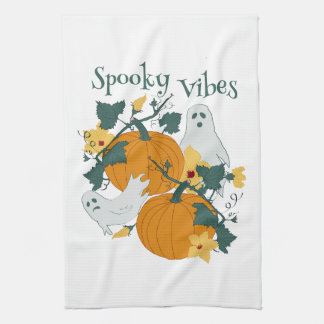 Linge De Cuisine Vibes éffrayantes - Fantômes et Citrouilles