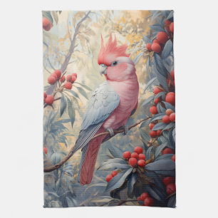 Linge De Cuisine Vibrant Galah Cockatoo rose