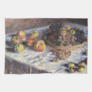 Linge De Cuisine Vie morte avec pommes et raisins par Claude Monet