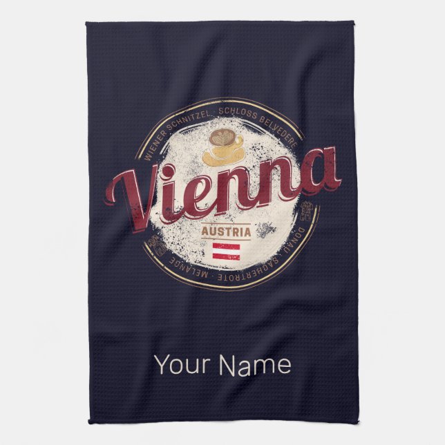 Linge De Cuisine Vienne Autriche Capitale Vintage Viennese Melange (Vertical)