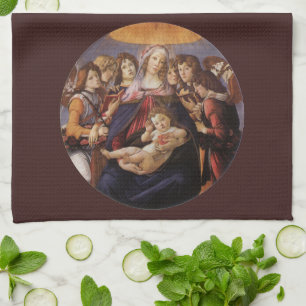 Linge De Cuisine Vierge et enfant aux anges par Sandro Botticelli