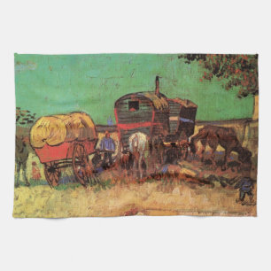Linge De Cuisine Vincent van Gogh - Campement de Tsiganes Caravanes