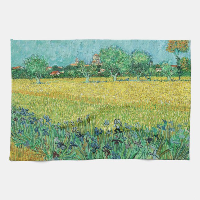 Linge De Cuisine Vincent van Gogh - Champ avec Iris près d'Arles (Horizontal)