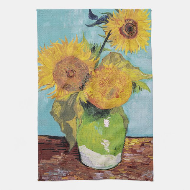Linge De Cuisine Vincent Van Gogh - Trois tournesols dans un vase (Vertical)
