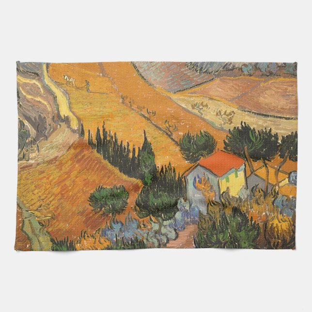 Linge De Cuisine Vincent van Gogh - Vallée avec Plowman (Horizontal)