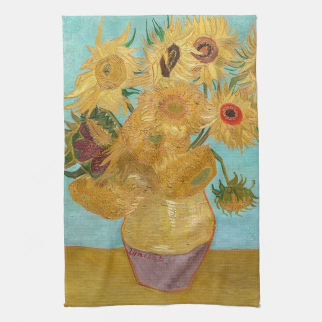 Linge De Cuisine Vincent Van Gogh - Vase avec douze tournesols (Vertical)