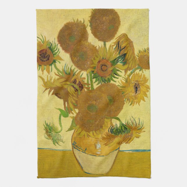 Linge De Cuisine Vincent van Gogh - Vase avec quinze tournesols (Vertical)