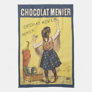 Linge De Cuisine Vintage 1892 Chocolat Menier Jeune Fille Française