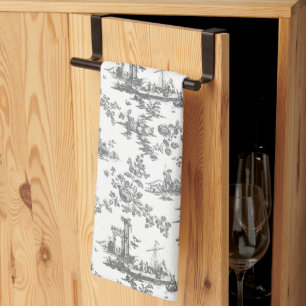 Linge De Cuisine Vintage Anglais Floral Toile de Jouy-Blue Cuisine