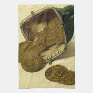 Linge De Cuisine Vintage Business Finance, Gold Coin Money en bours