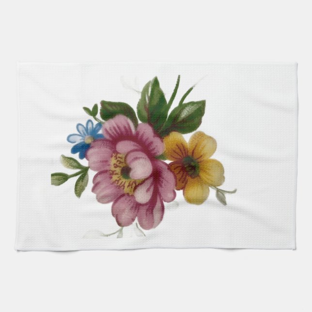 Linge De Cuisine Vintage Cabbage Rose Elegance  Kitchen Towels (Horizontal)