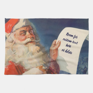 Linge De Cuisine Vintage Christmas, Père Noël Naughty Nice Liste