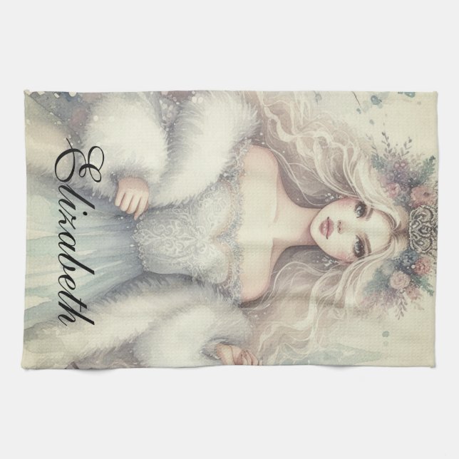 Linge De Cuisine Vintage Elegant Winter Princess Fairytale (Horizontal)