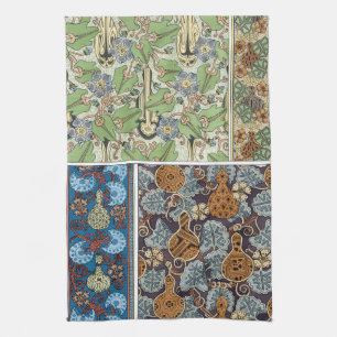 Linge De Cuisine Vintage Floral Art Nouveau Légumes, Gourdes