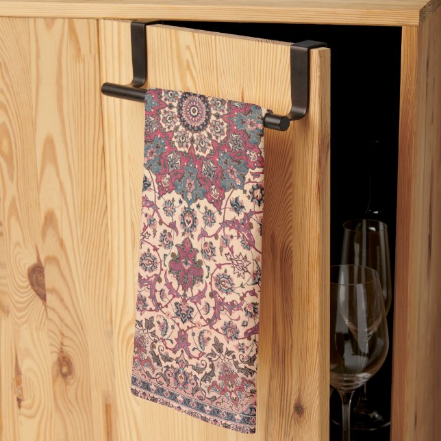 Linge De Cuisine Vintage Floral Perse Motif de tapis (Pliage en tiers)