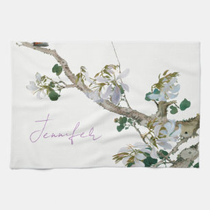 Linge De Cuisine Vintage Floral style asiatique Pastel Coloris Nom