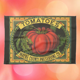 Linge De Cuisine Vintage Fruit Crate Étiquette Art, Wayne Co Tomate