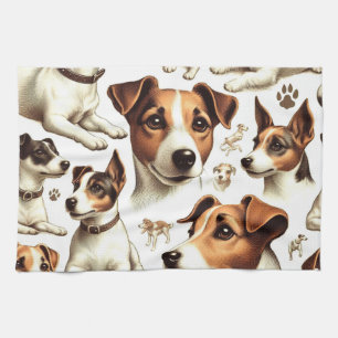 Linge De Cuisine Vintage Jack Russell Terrier sans fil