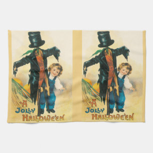 Linge De Cuisine Vintage Jolly Halloween Scarecrow Ellen Clapsaddle
