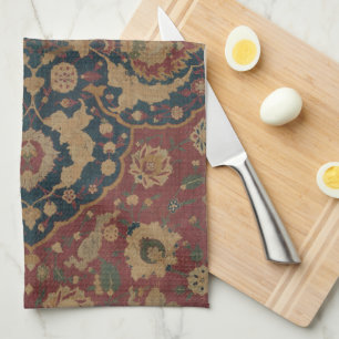 Linge De Cuisine Vintage Oriental Perse Motif rouge