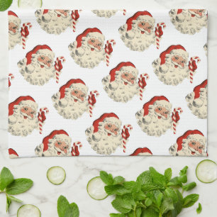 Linge De Cuisine Vintage Père Noël avec Sucre de canne.